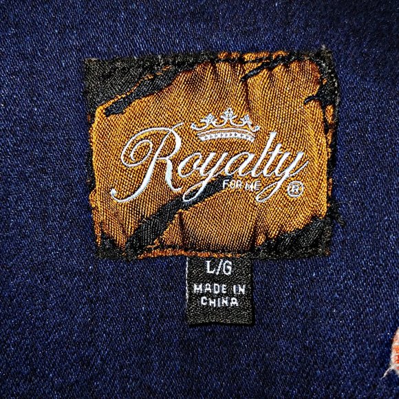 Royalty for me Embroidered Denim Jean Jacket - L - Picture 6 of 6